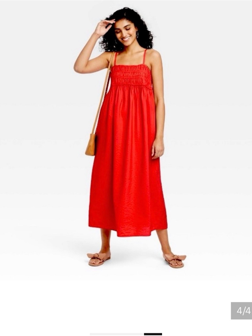 New Day smocked red maxi sundress